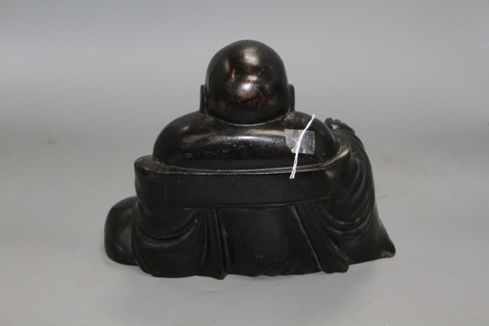 Chinese bronze seated figure of Budai, Qing dynasty, H. 21cm